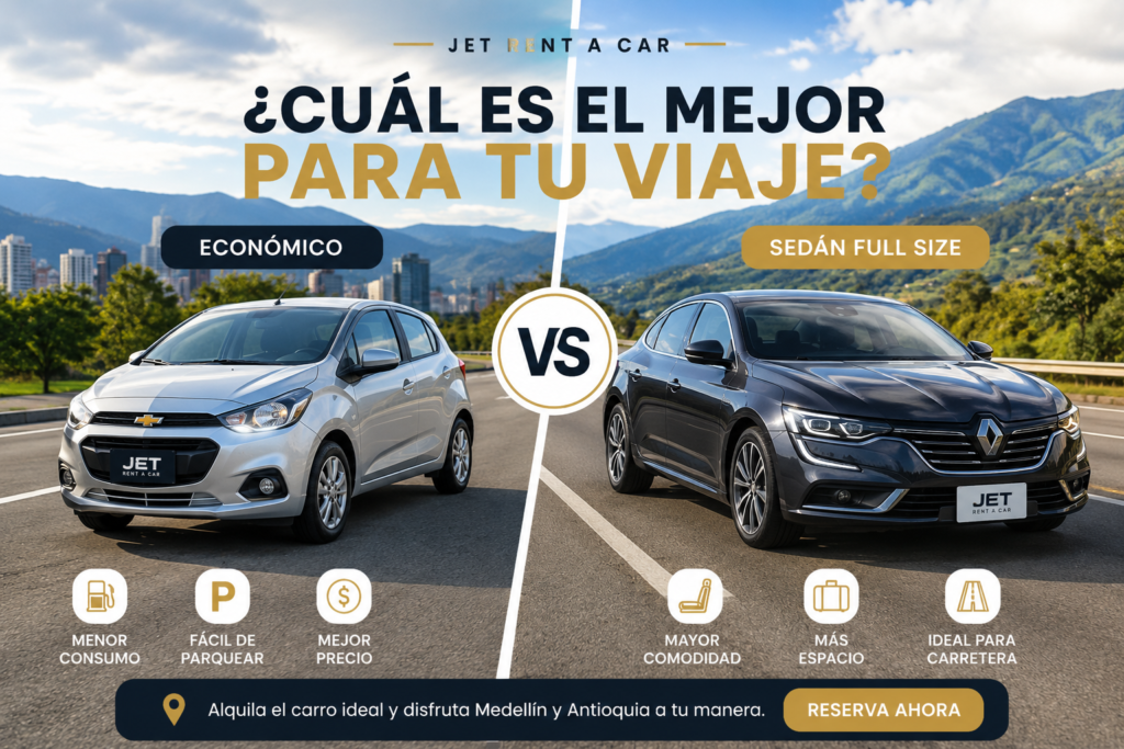 Carro Económico vs Sedán Full Size: ¿Cuál Alquilar en Medellín?